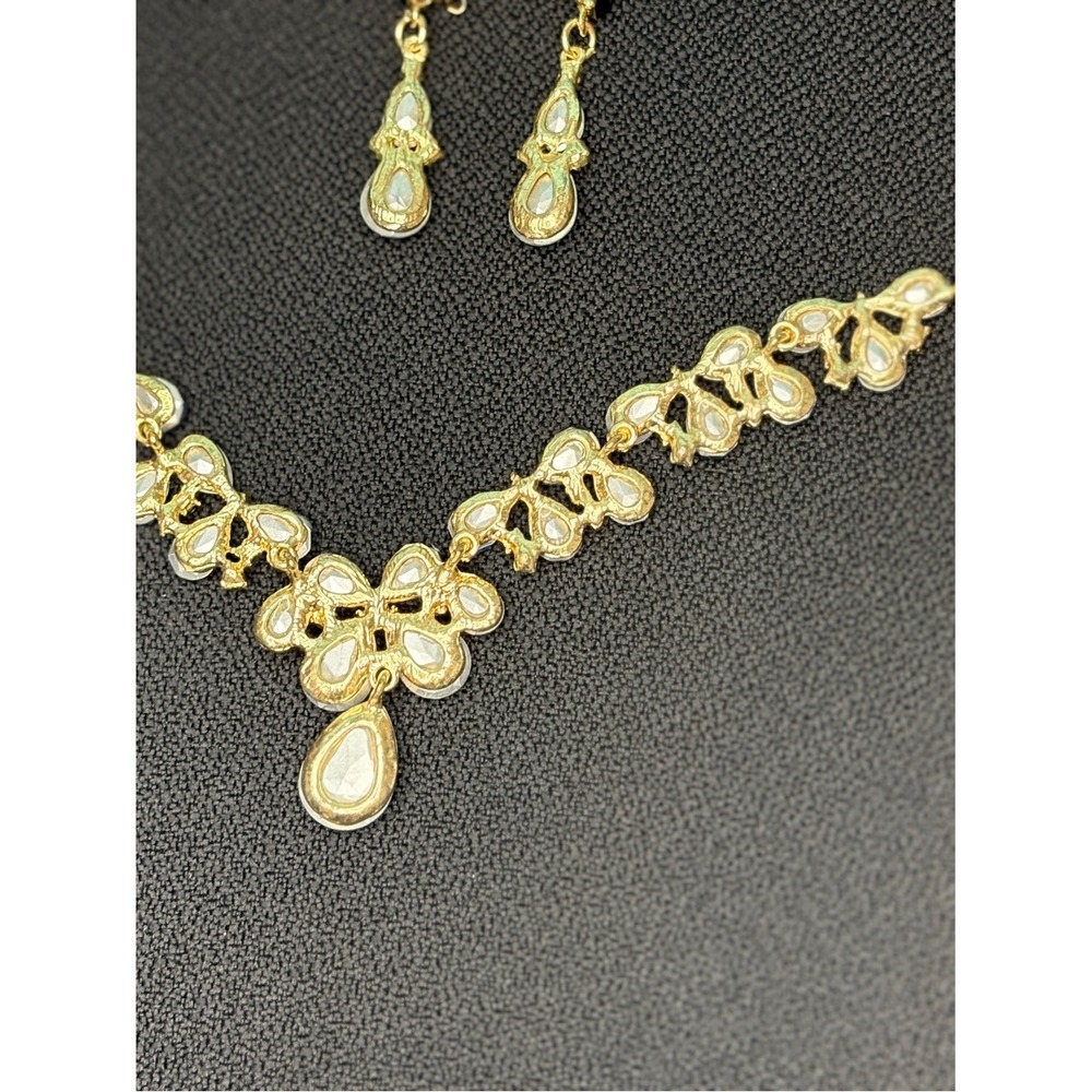 Gold-Tone Blue Crystal Necklace & Earrings Set‎ - Picture 13 of 16